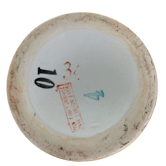 Vintage Early1900s Chinese Hand Painted Moriage Floral Peacock Vase Numbered - Picture 10 of 10